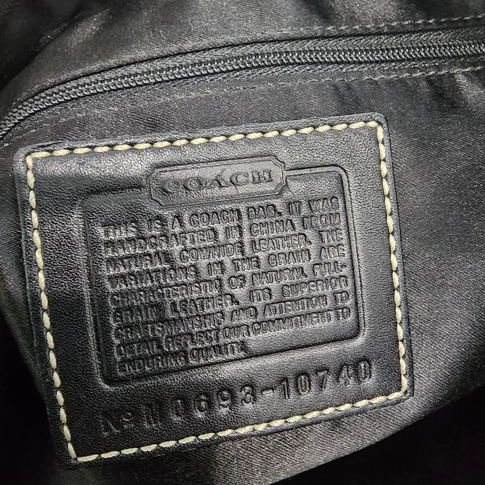 Coach Black Leather Hobo with Gold Accent